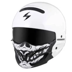 Scorpion Covert Face Mask - Skull -Scorpion Shop covert skull mask on white front ang